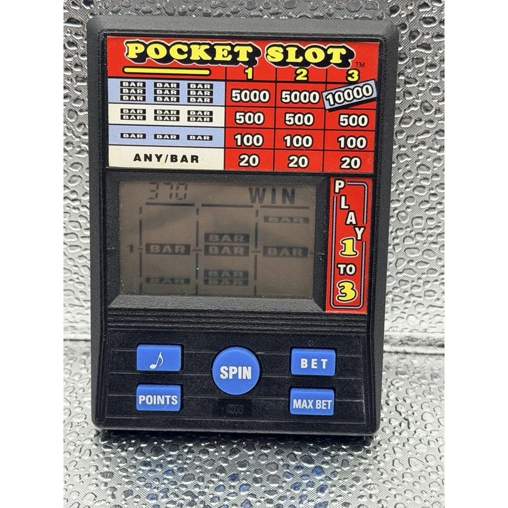 Vintage 90s RADICA Pocket Slots Electronic Handheld Game Model # 1370 WORKS